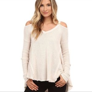 Free People Moonshine Ivory Cream Fringe Sweater Size S